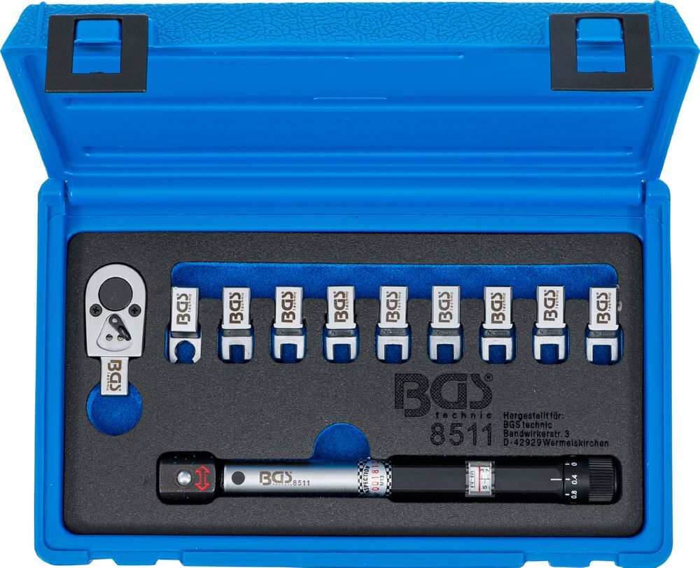 BGS Drehmoment Speichenschlüssel austauschbare Köpfe 3 - 15 Nm BGS Drehmoment Speichenschlüssel austauschbare Köpfe 3 - 15 Nm