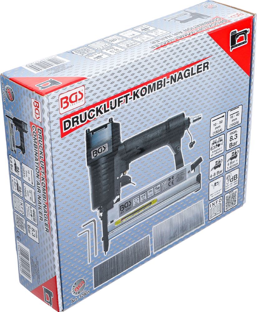 BGS Druckluft Kombi Nagler 50 mm max 8,3 bar BGS Druckluft Kombi Nagler 50 mm max 8,3 bar