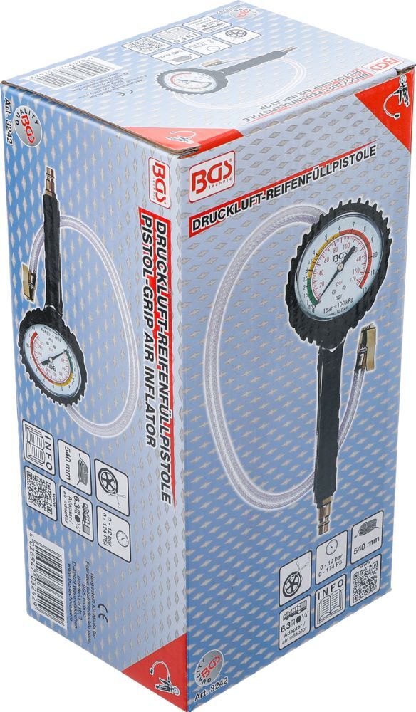 BGS Druckluft Reifenfüllpistole 0 - 12 bar Produktbild BGS Druckluft Reifenfüllpistole 0 - 12 bar bild 4