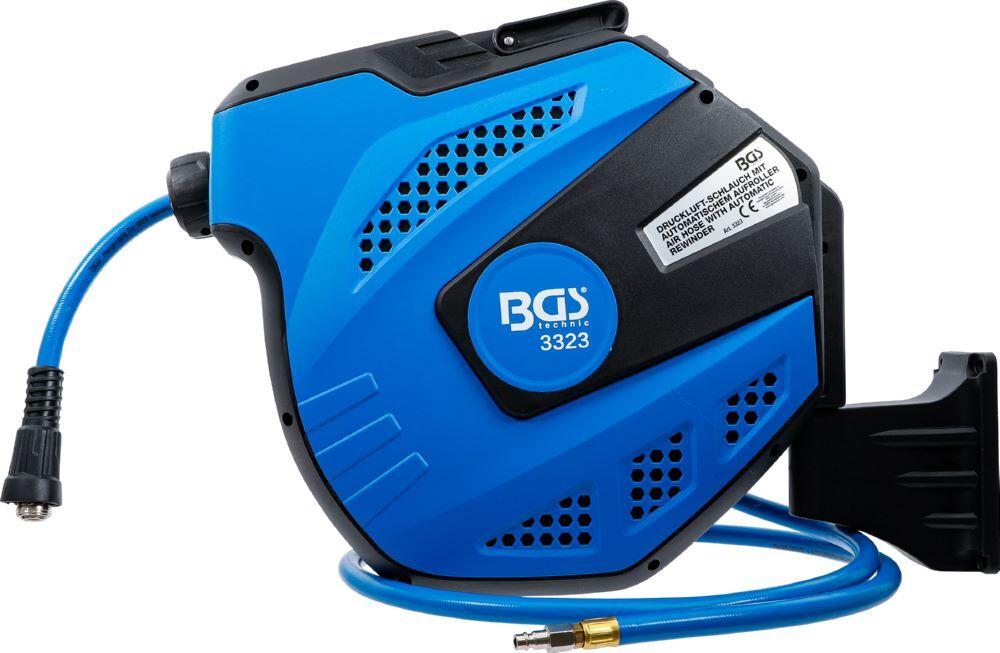 BGS Druckluftschlauch mit Aufroller 12 meter und 2 meter Verbindung automatisch Produktbild BGS Druckluftschlauch mit Aufroller 12 meter und 2 meter Verbindung automatisch bild 2