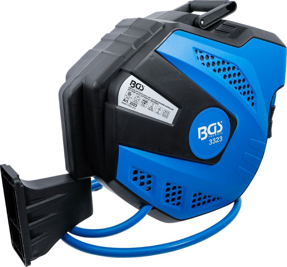 BGS Druckluftschlauch mit Aufroller 12 meter und 2 meter Verbindung automatisch Produktbild BGS Druckluftschlauch mit Aufroller 12 meter und 2 meter Verbindung automatisch bild 3