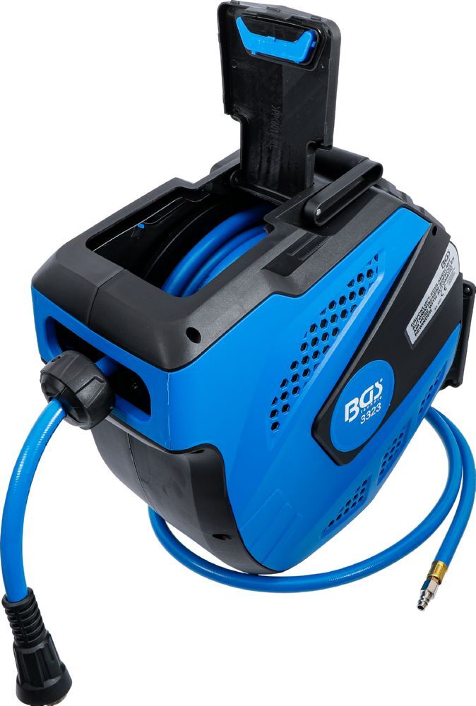BGS Druckluftschlauch mit Aufroller 12 meter und 2 meter Verbindung automatisch Produktbild BGS Druckluftschlauch mit Aufroller 12 meter und 2 meter Verbindung automatisch bild 4