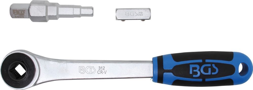 Produktbild BGS Durchsteckknarre mit Adapter und Stufenschlüssel Abtrieb Innenvierkant 1/2 Zoll