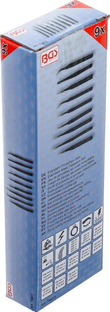 Produktbild Edelstahl Pinzetten Satz 9 teilig bild 6