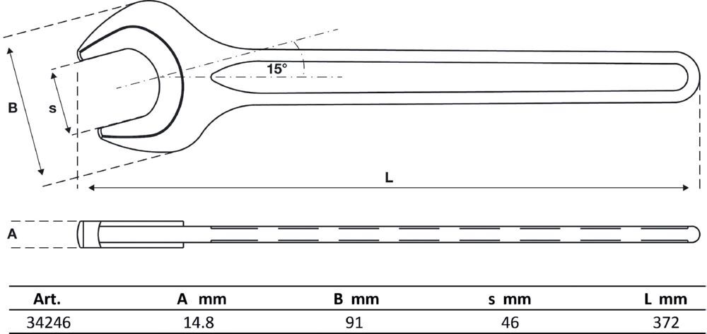 BGS Einmaulschlüssel 46 mm DIN 894 Produktbild BGS Einmaulschlüssel 46 mm DIN 894 bild 2
