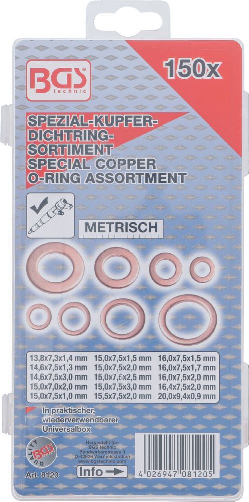 Produktbild Einspritzdüsen Kupferring Sortiment 150 teilig bild 3