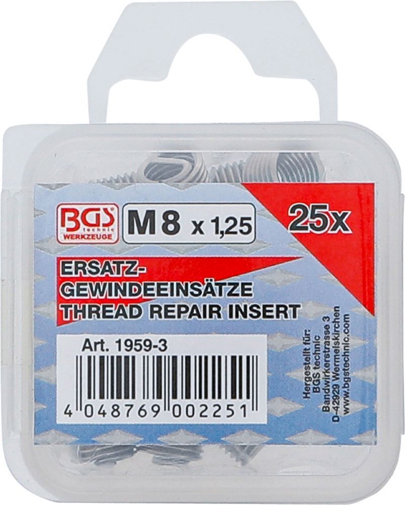 Produktbild Ersatz Gewindeeinsätze M8 x 1,25 25 teilig bild 3