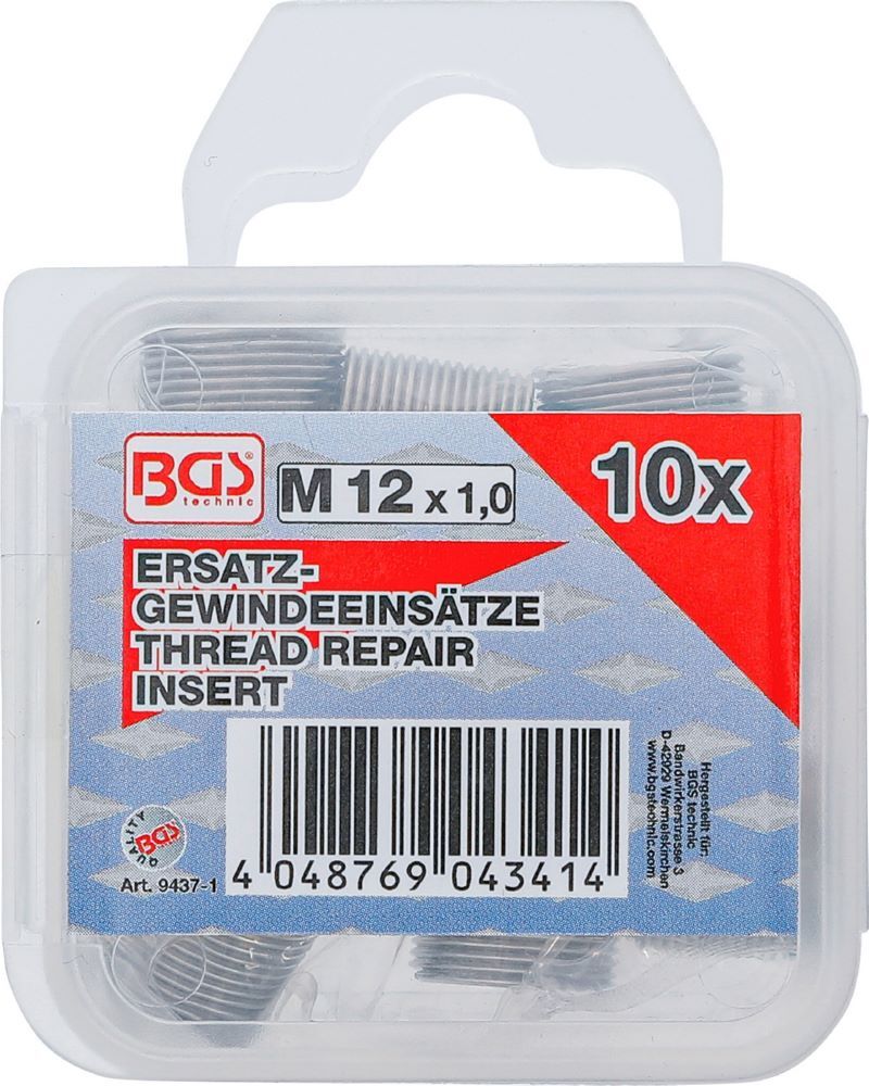 Produktbild Ersatz Gewindeeinsätze M12 x 1,0 mm 10 teilig bild 3