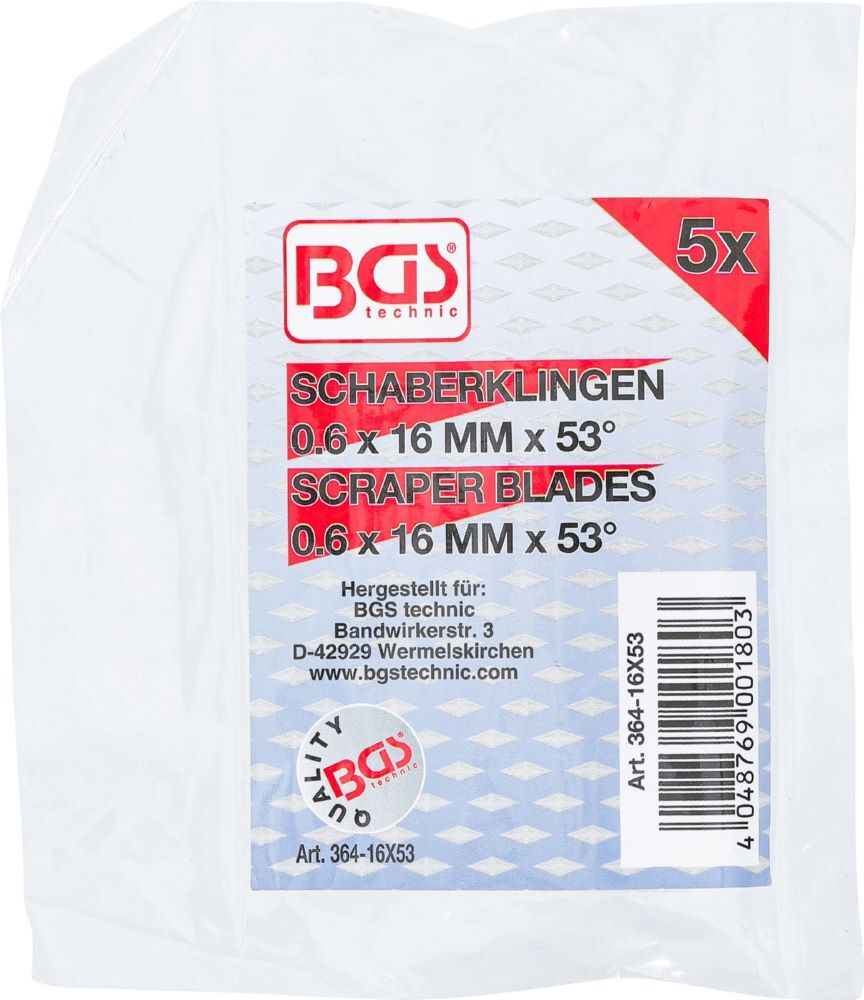 BGS Ersatz Schneideklingen 0,6 x 16 mm x 53° 5 teilig Produktbild BGS Ersatz Schneideklingen 0,6 x 16 mm x 53° 5 teilig bild 4