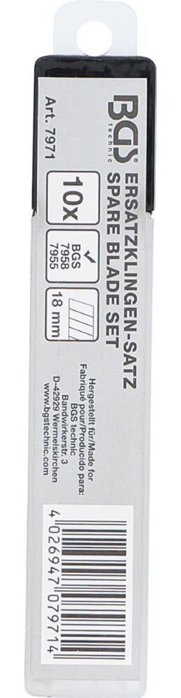 BGS Ersatzklingen Satz 18 mm 10 teilig Produktbild BGS Ersatzklingen Satz 18 mm 10 teilig bild 3