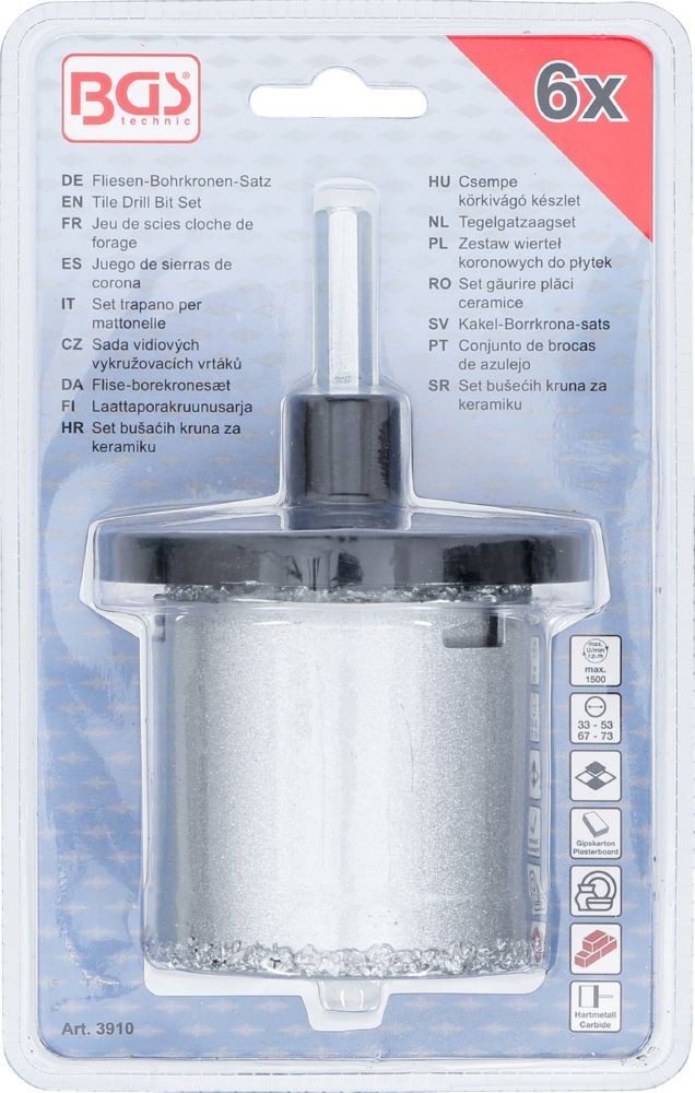 Produktbild Fliesen Bohrkronen Satz 33 - 73 mm 6 teilig bild 4