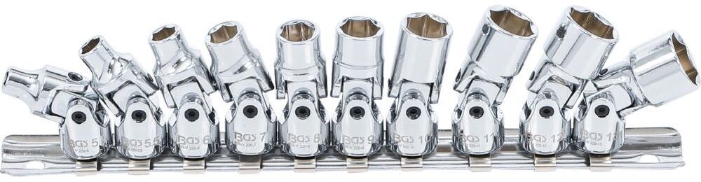 Produktbild BGS Gelenk Steckschlüssel Satz Innenvierkant 1/4 Zoll 5 - 13 mm 10 teilig