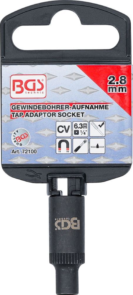 Produktbild Gewindebohrer Aufnahme Steckschlüssel Einsatz 6,3 mm 1/4 Zoll 2,8 mm bild 3