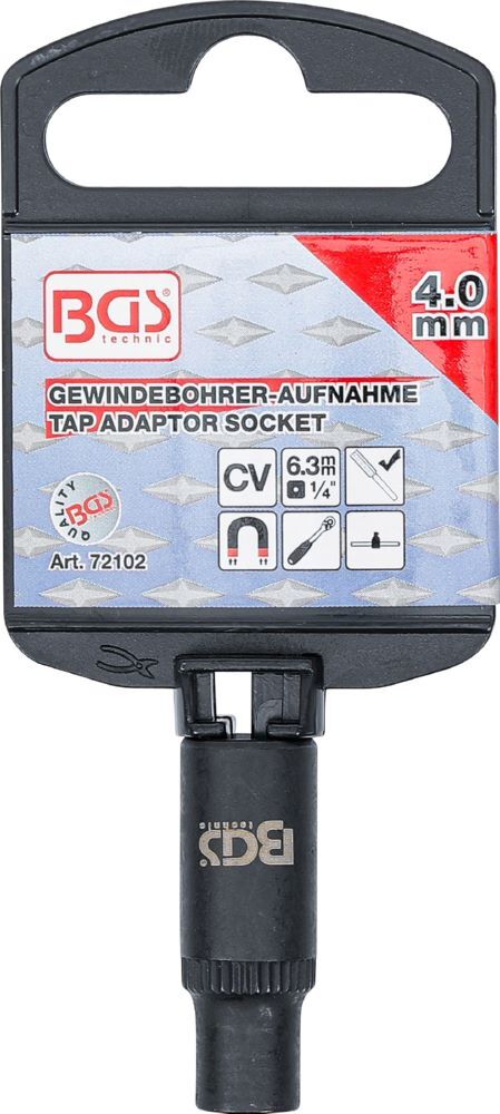 Produktbild Gewindebohrer Aufnahme Steckschlüssel Einsatz 6,3 mm 1/4 Zoll 4,0 mm bild 3