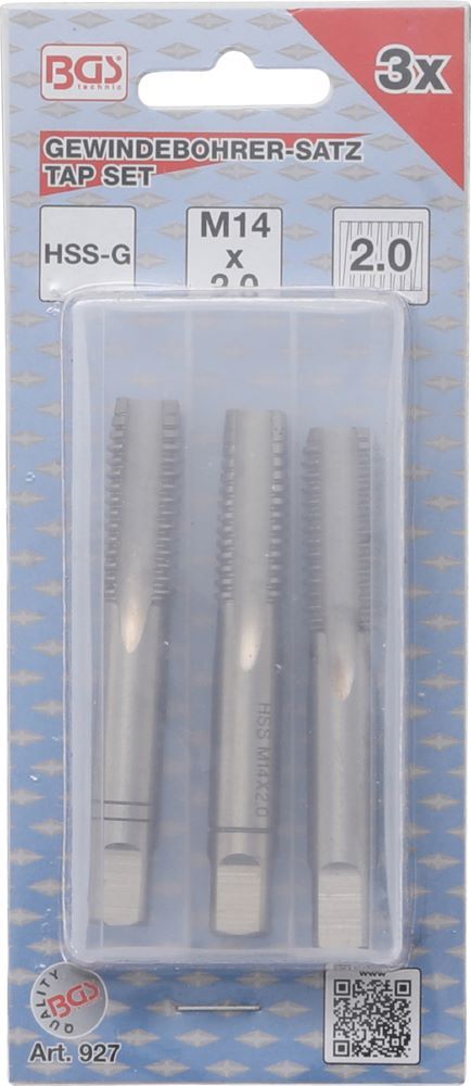 Produktbild Gewindebohrer Satz Vor- Mittel- und Fertigschneider HSS-G M14 x 2,0 3 teilig bild 4