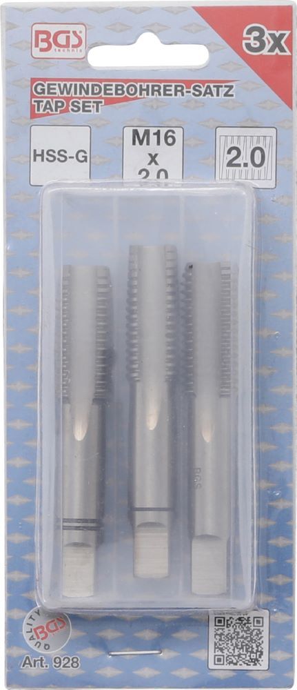 Produktbild Gewindebohrer Satz Vor- Mittel- und Fertigschneider HSS-G M16 x 2,0 3 teilig bild 4
