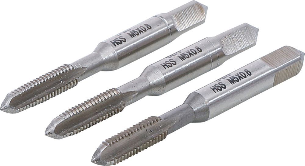 Produktbild BGS Gewindebohrer Satz Vor- Mittel- und Fertigschneider HSS-G M5 x 0,8 3 teilig