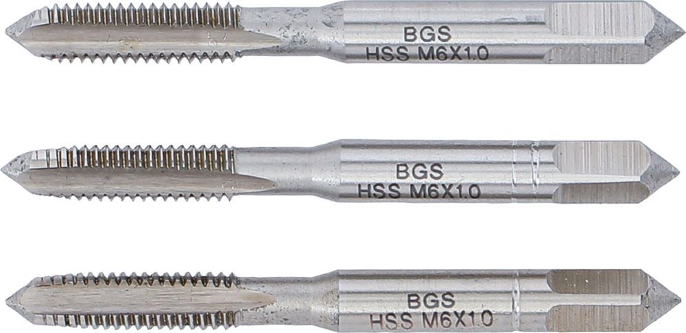 Produktbild Gewindebohrer Satz Vor- Mittel- und Fertigschneider HSS-G M6 x 1,0 3 teilig bild 3