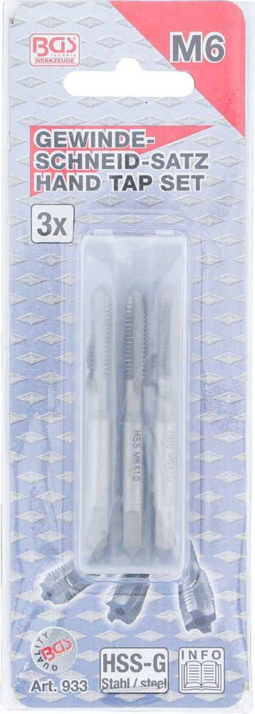 Produktbild Gewindebohrer Satz Vor- Mittel- und Fertigschneider HSS-G M6 x 1,0 3 teilig bild 4