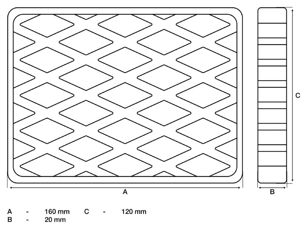 Produktbild Gummiauflage für Hebebühnen 160 x 120 x 20 mm bild 2