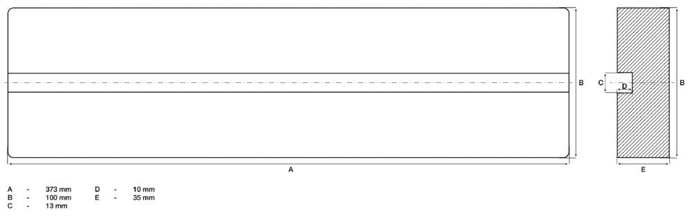 Produktbild Gummiauflage mit Nut für Hebebühnen 373 x 100 x 35 mm bild 2