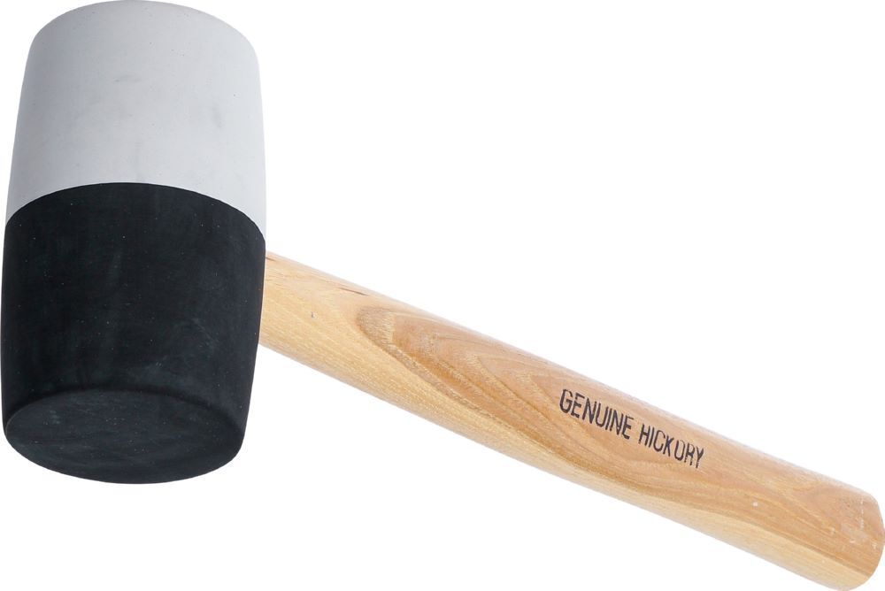BGS Gummihammer Hickory-Stiel Durchmesser 63 mm 840 g schwarz-weißer Kopf Produktbild BGS Gummihammer Hickory-Stiel Durchmesser 63 mm 840 g schwarz-weißer Kopf