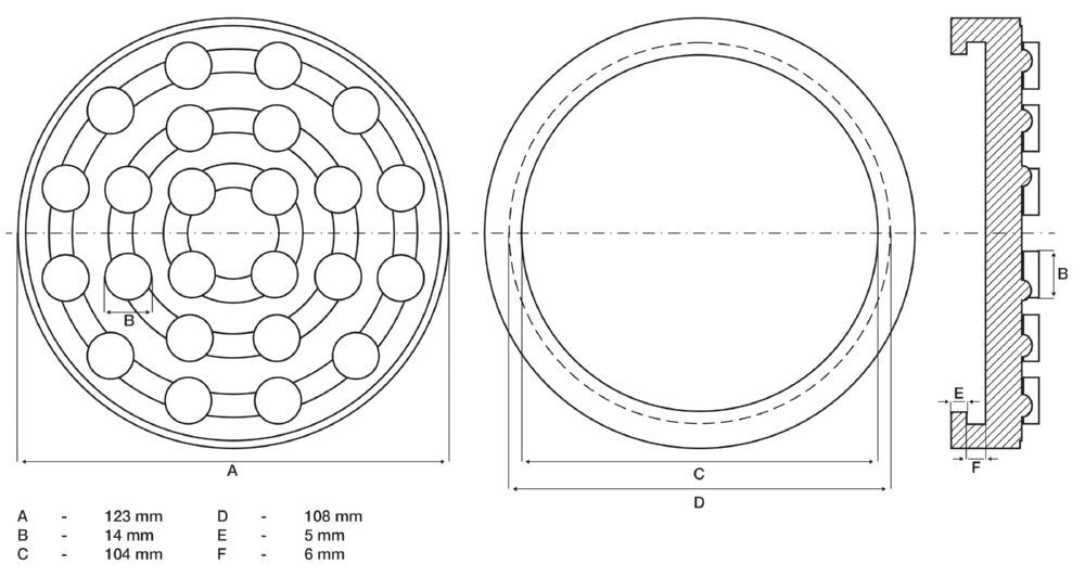 Produktbild Gummiteller für Hebebühnen Durchmesser 123 mm Höhe 25 mm bild 2