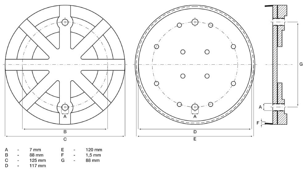 Produktbild Gummiteller für Hebebühnen Durchmesser 125 mm Höhe 24 mm bild 2