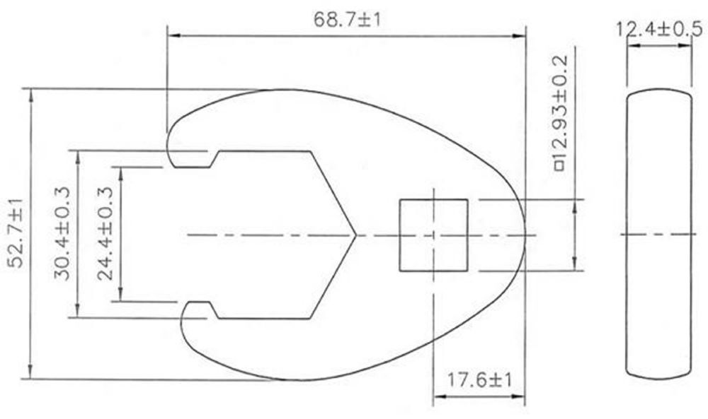 BGS Hahnenfußschlüssel Innenvierkant 12,5 mm 1/2 Zoll 30 mm Produktbild BGS Hahnenfußschlüssel Innenvierkant 12,5 mm 1/2 Zoll 30 mm bild 2