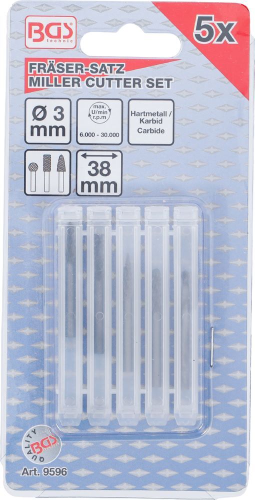 Produktbild HSS Fräser Satz extra kurz 5 teilig bild 4