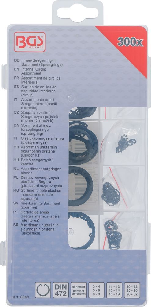 Produktbild Innen Seegerring Sortiment (Sprengringe) Durchmesser 3 - 32 mm 300 teilig bild 3