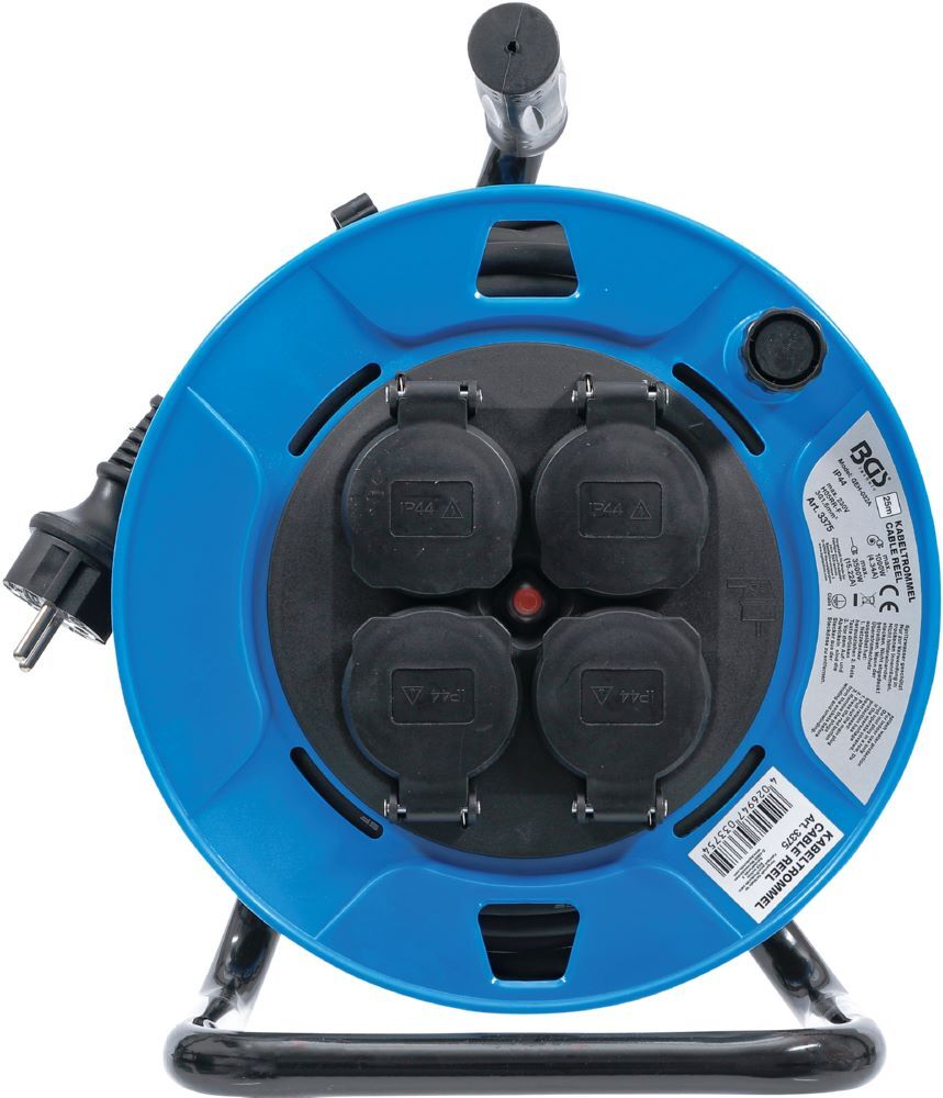 Produktbild Kabeltrommel 25 meter 3 x 1,5 mm² 4 Steckdosen mit Verschlusskappe IP 44 bild 2