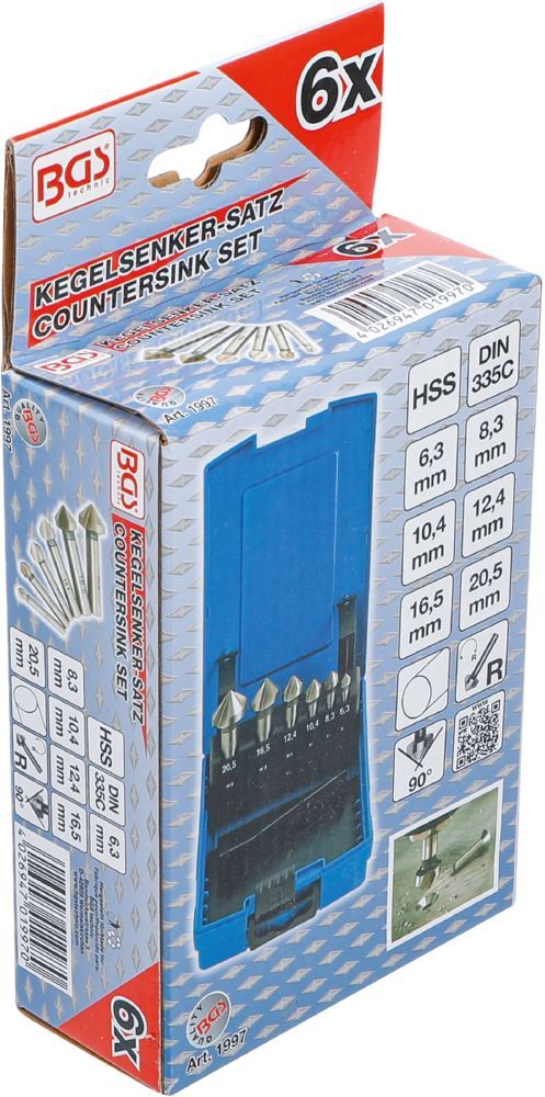 Produktbild Kegelsenker Satz HSS DIN 335 Form C 6 teilig bild 6