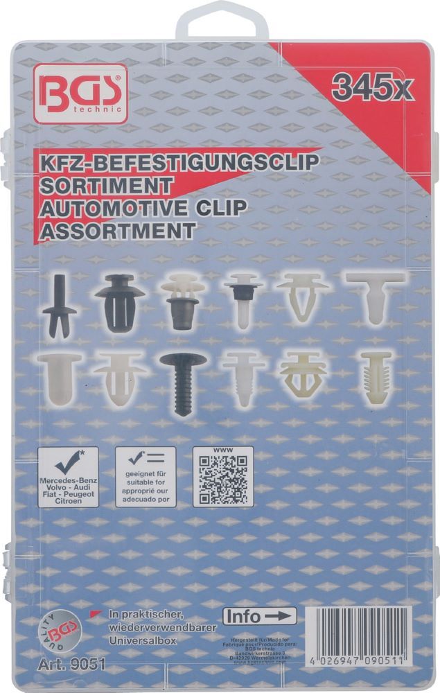Produktbild Kfz Befestigungsclip Sortiment für Peugeot, Citroen 345 teilig bild 3