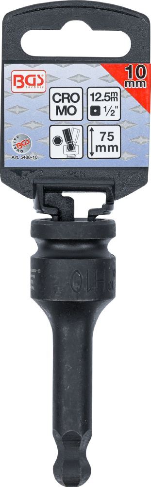 Produktbild Kraft Bit Innensechskant 10mm Einsatz Länge 75 mm Antrieb Innenvierkant 12,5 mm  bild 2