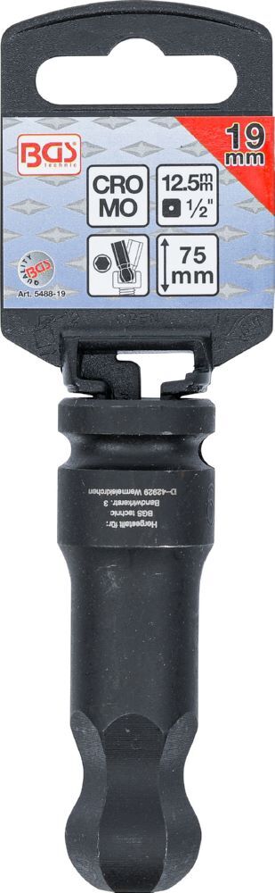 Produktbild Kraft Bit Innensechskant 19mm Einsatz Länge 75 mm Antrieb Innenvierkant 12,5 mm  bild 2