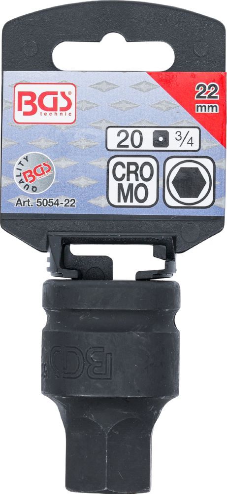 Produktbild Kraft Bit Innensechskant 22 mm Einsatz Länge 55 mm Antrieb Innenvierkant 20 mm bild 2