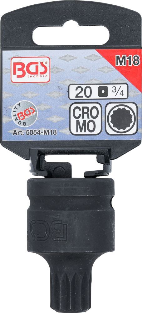 Produktbild Kraft Bit Innenvielzahn M18 Einsatz Länge 55 mm Antrieb Innenvierkant 20 mm bild 2