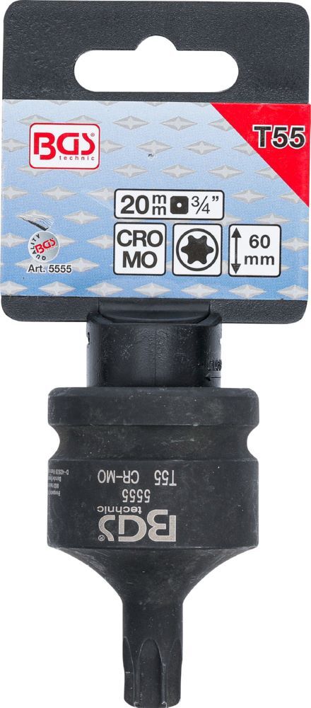 Produktbild Kraft Bit T55 Einsatz Länge 60 mm Antrieb Innenvierkant 20 mm 3/4 Zoll  bild 2