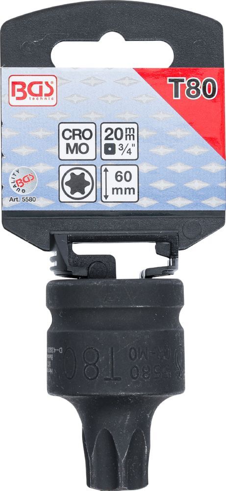Produktbild Kraft Bit T80 Einsatz Länge 60 mm Antrieb Innenvierkant 20 mm 3/4 Zoll  bild 2
