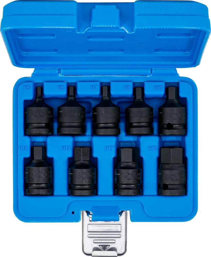 Produktbild Kraft Bit Einsatz 9 teilig Satz Antrieb Innenvierkant 12,5 mm 1/2 Zoll bild 4