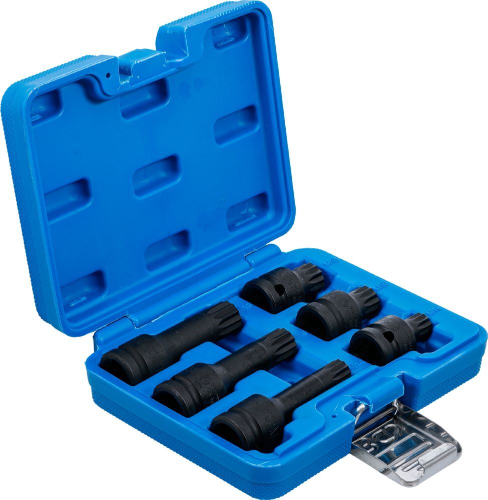 Produktbild Kraft Bit Einsatz Satz Innenvielzahn 6 teilig Antrieb Innenvierkant 12,5 mm bild 2