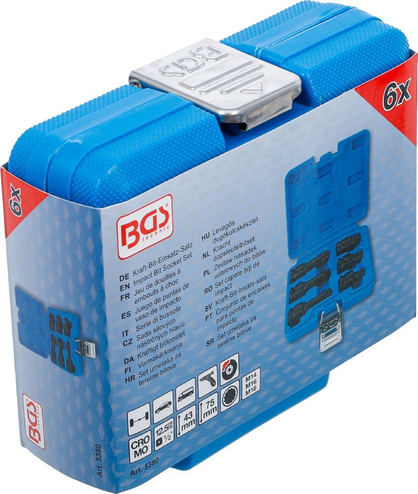 Produktbild Kraft Bit Einsatz Satz Innenvielzahn 6 teilig Antrieb Innenvierkant 12,5 mm bild 6