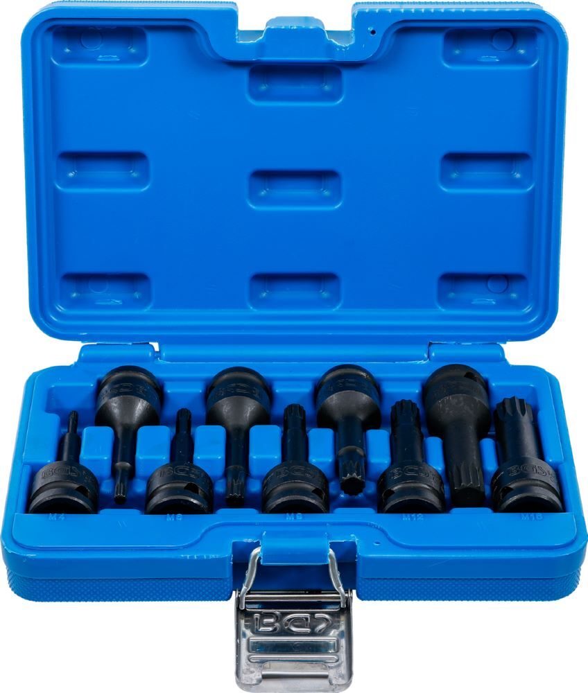 Produktbild BGS Kraft Bit Einsatz Satz Innenvielzahn 9 teilig Antrieb Innenvierkant 12,5 mm