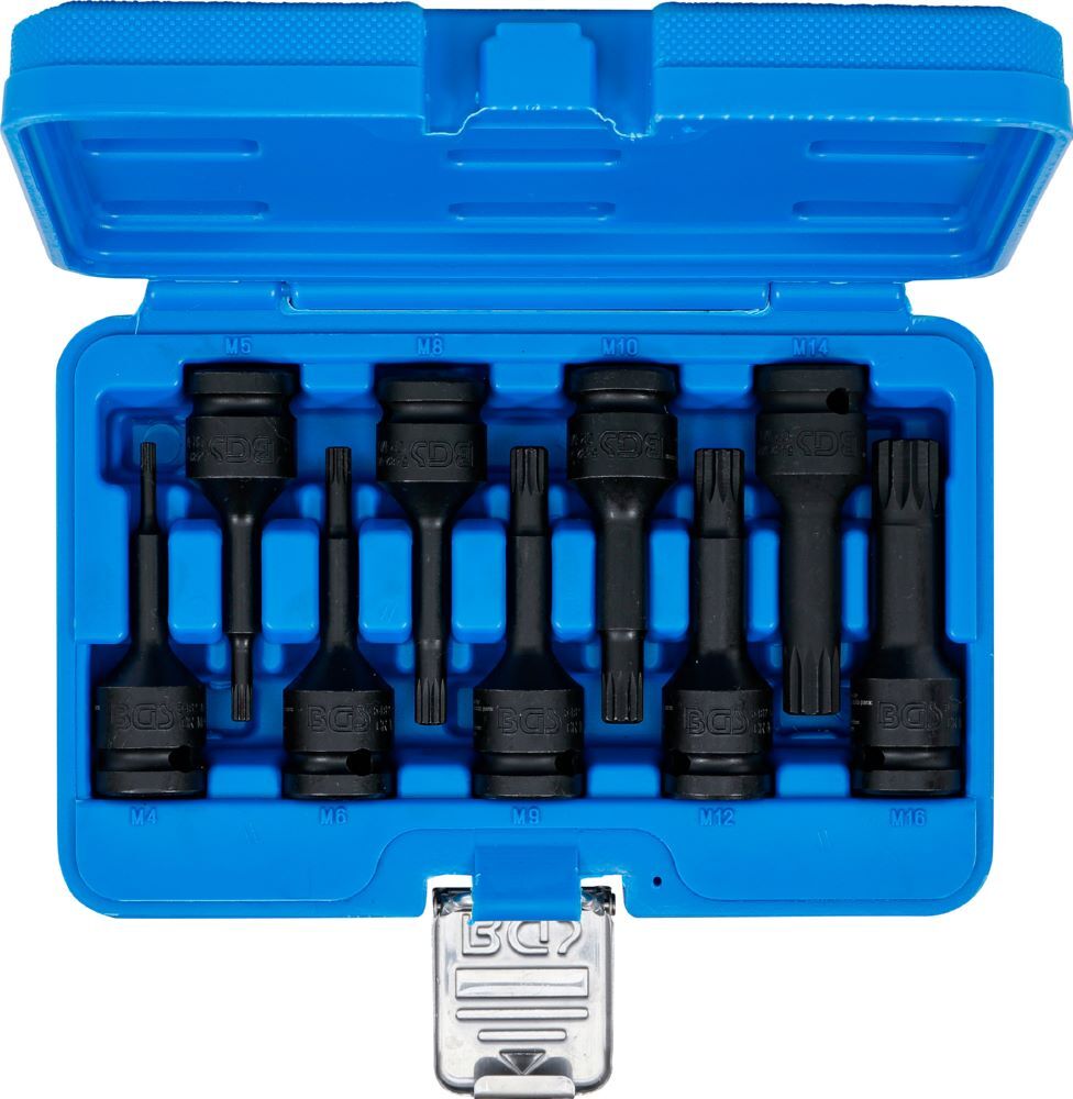 Produktbild Kraft Bit Einsatz Satz Innenvielzahn 9 teilig Antrieb Innenvierkant 12,5 mm bild 4