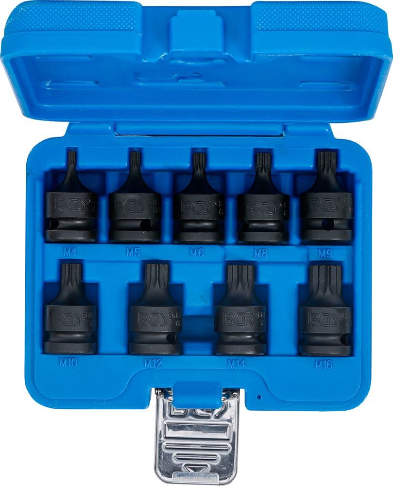 Produktbild Kraft Bit Einsatz Satz Innenvielzahn 9 teilig Antrieb Innenvierkant 12,5 mm bild 5