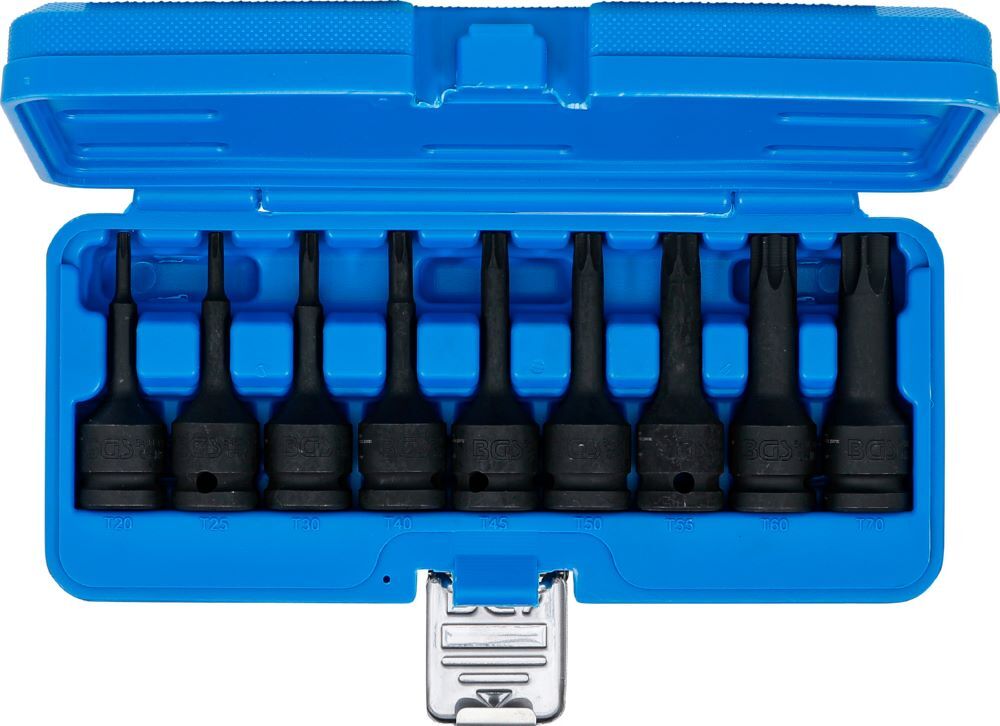 Produktbild Kraft Bit Einsatz Satz Antrieb Innenvierkant 1/2 Zoll Torx T20-T70 9 teilig bild 4
