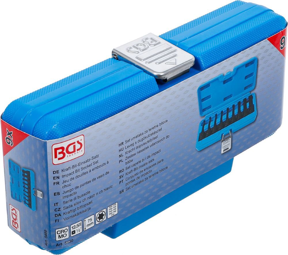 Produktbild Kraft Bit Einsatz Satz Antrieb Innenvierkant 1/2 Zoll Torx T20-T70 9 teilig bild 6