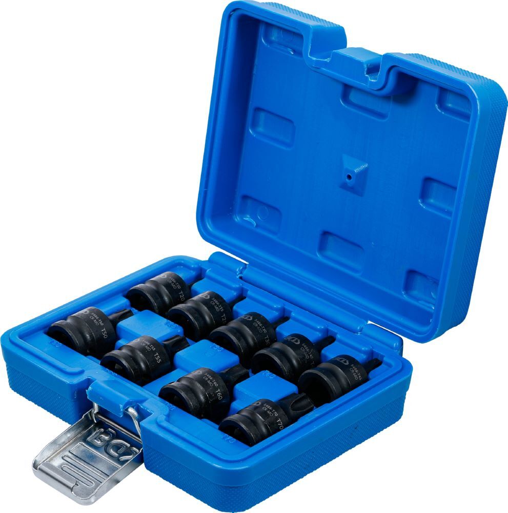 Produktbild Kraft Bit Einsatz Satz Antrieb Innenvierkant 1/2 Zoll Torx T20-T70 9 teilig bild 3