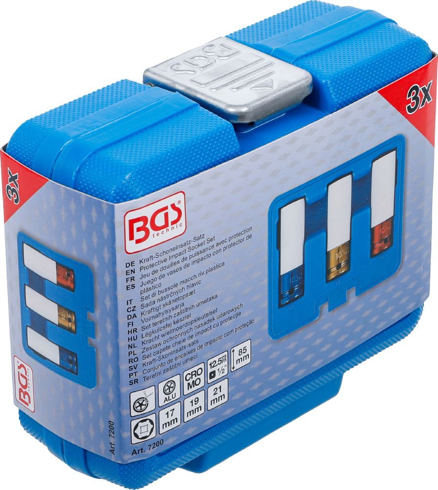 Produktbild Kraft Schoneinsatz Satz Innenvierkant 1/2 Zoll 17 / 19 / 21 mm 3 teilig bild 6